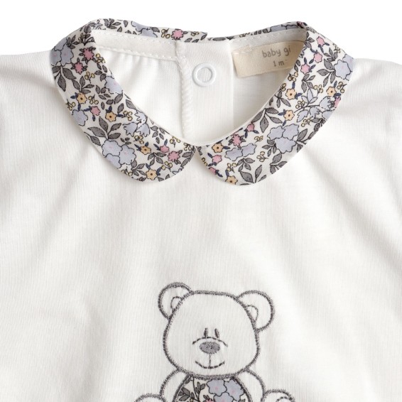 Teddy Bear Pearl Cotton Romper