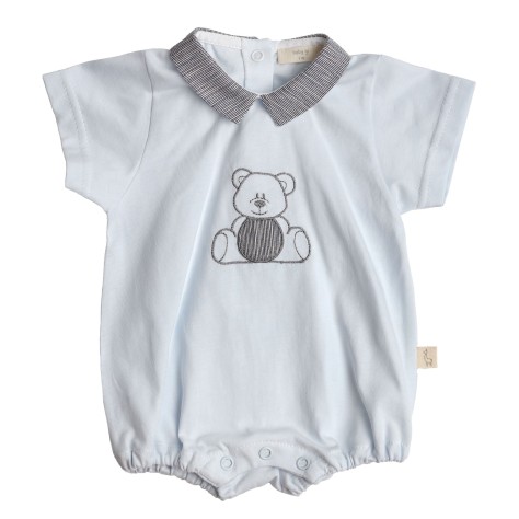 Teddy Bear Blue Cotton Romper - Image product
