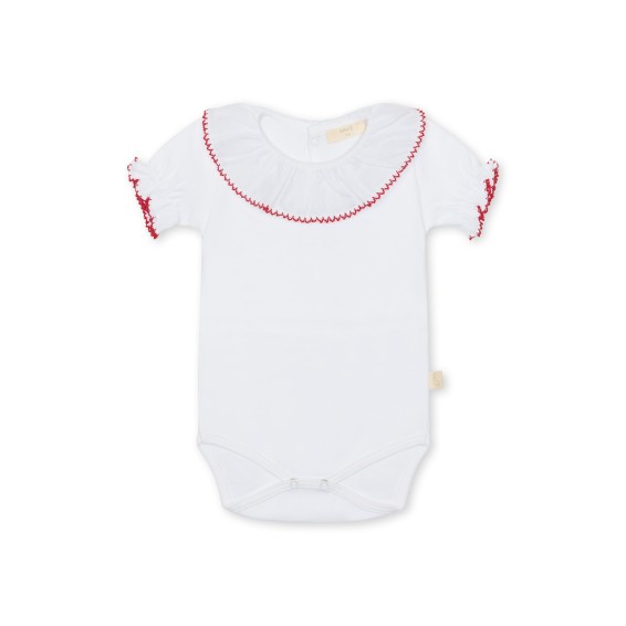Frilly Bodysuit W/ Zigzag Stitching