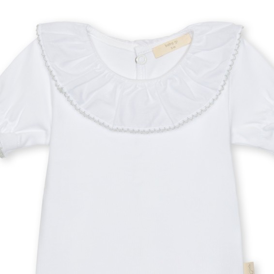 Frilly Bodysuit W/ Zigzag Stitching