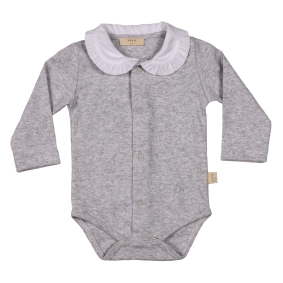 Cotton Bodysuit W/ Frilly Collar