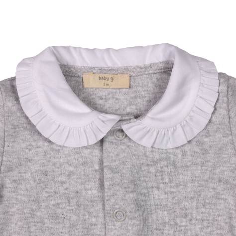 Cotton Bodysuit W/ Frilly Collar