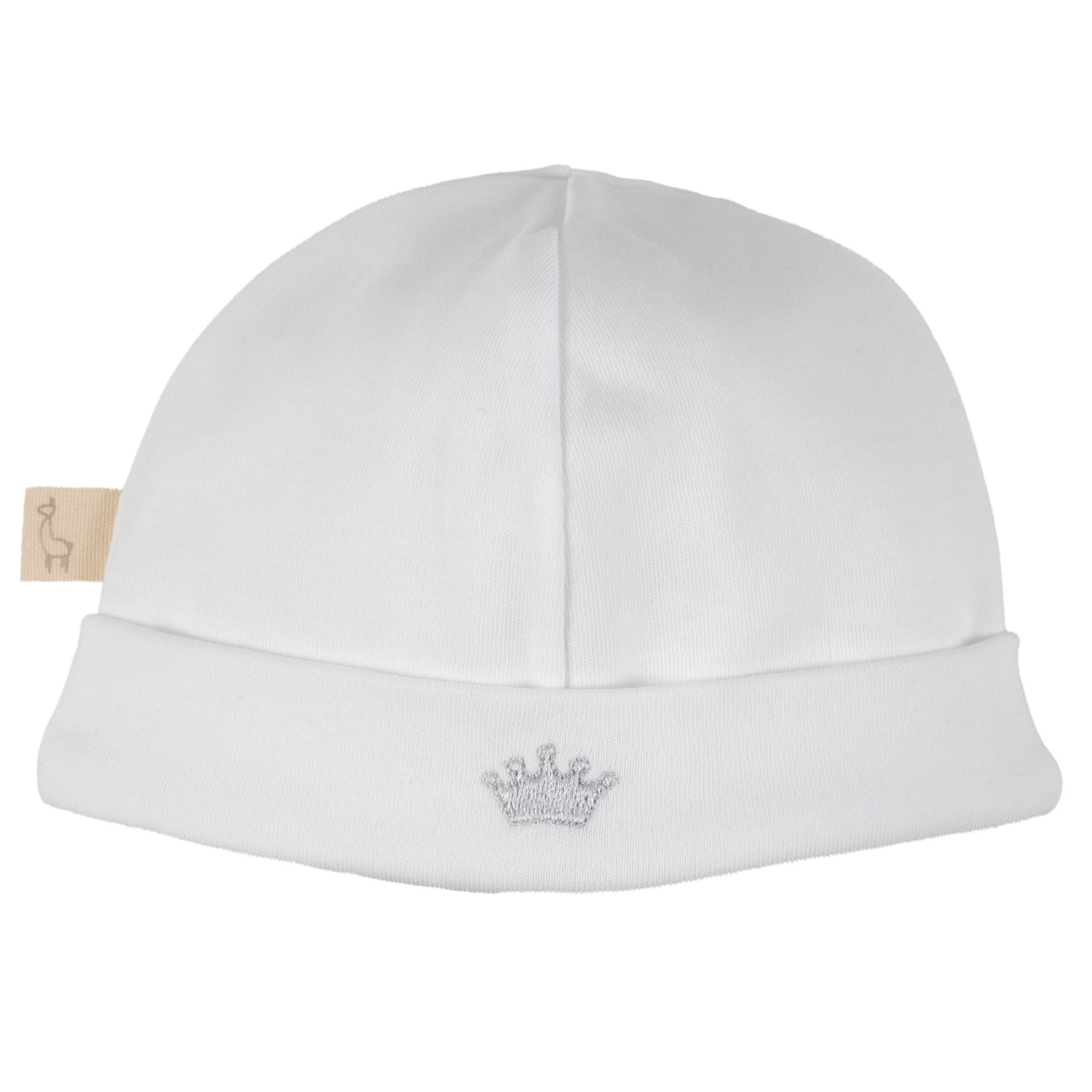White Cotton Baby Hat W/ Crown
