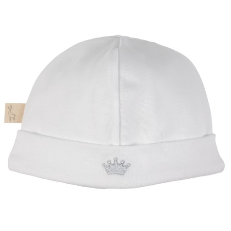 White Cotton Baby Hat W/ Crown - Image product