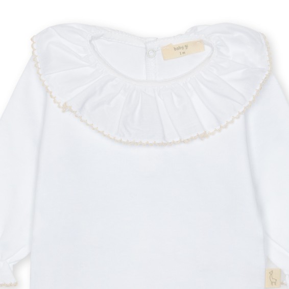 Frilly Bodysuit W/ Zigzag Stitching