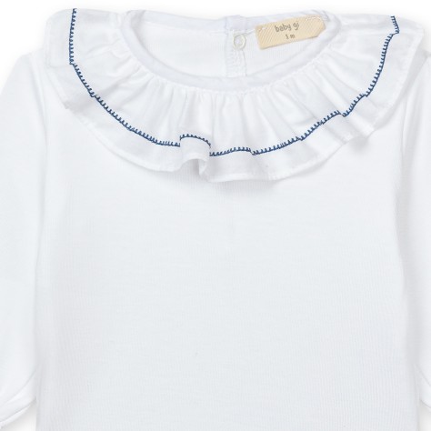 Bodysuit With Ruffled Collar