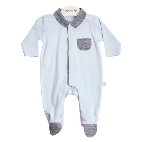 Babygrow Teddy Bear Azul C/ Bolso - Image product